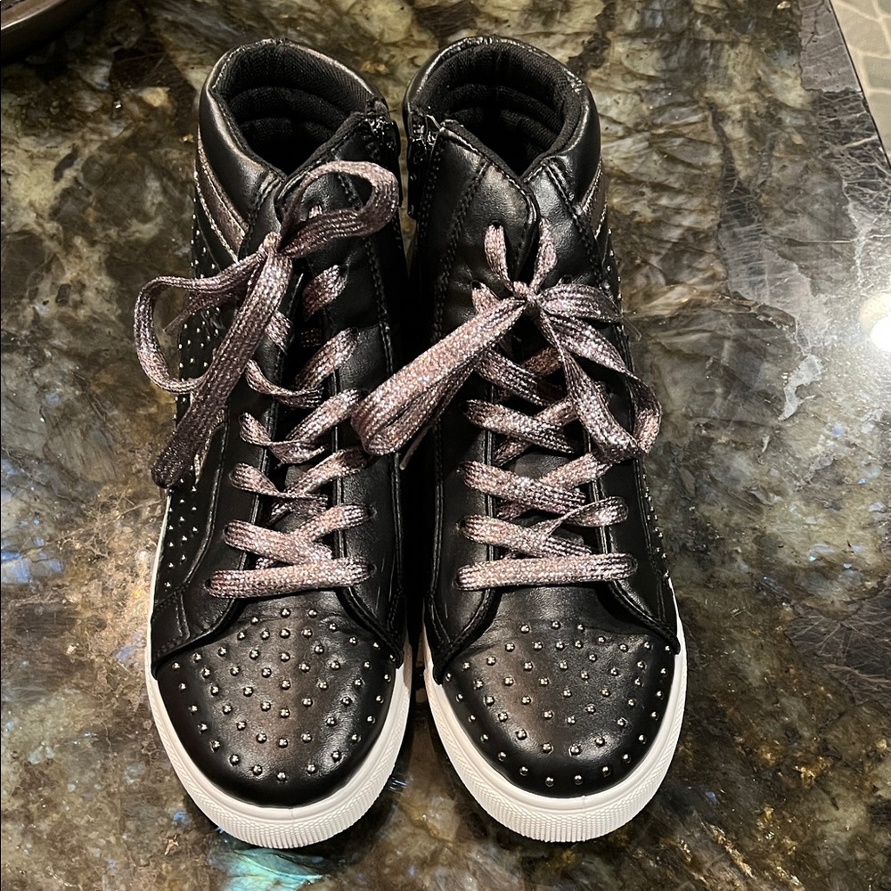 Outwoods Black Studded High-Top Sneakers